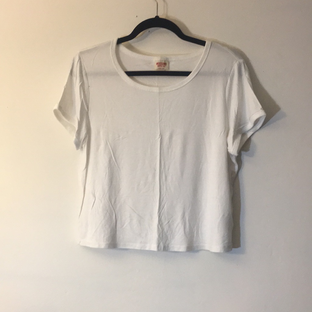 Nwot Cropped Basic White Tee